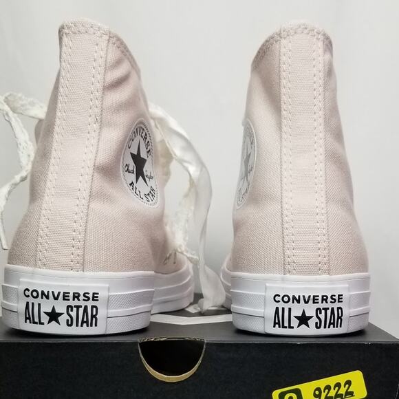 Converse Women's CTAS Crochet Laces Hi Tops Size 9 Blush A14831F NWT - Picture 6 of 8